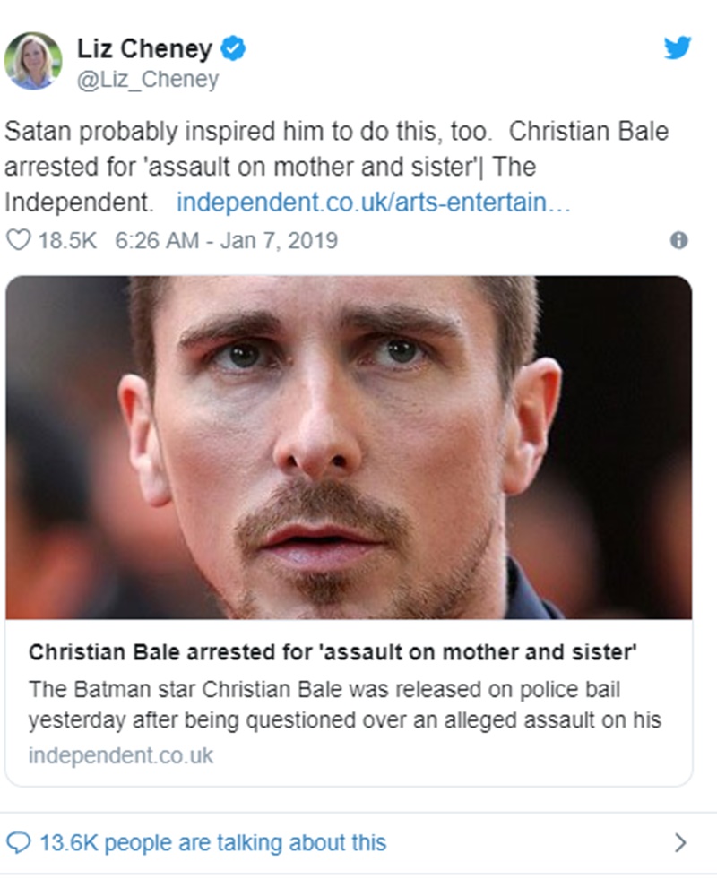 Christian bale plays dick cheney satan